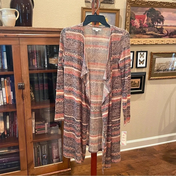 NWT It’s Our Time women’s open flutter front cardigan sweater SZ S multi - Picture 2 of 9
